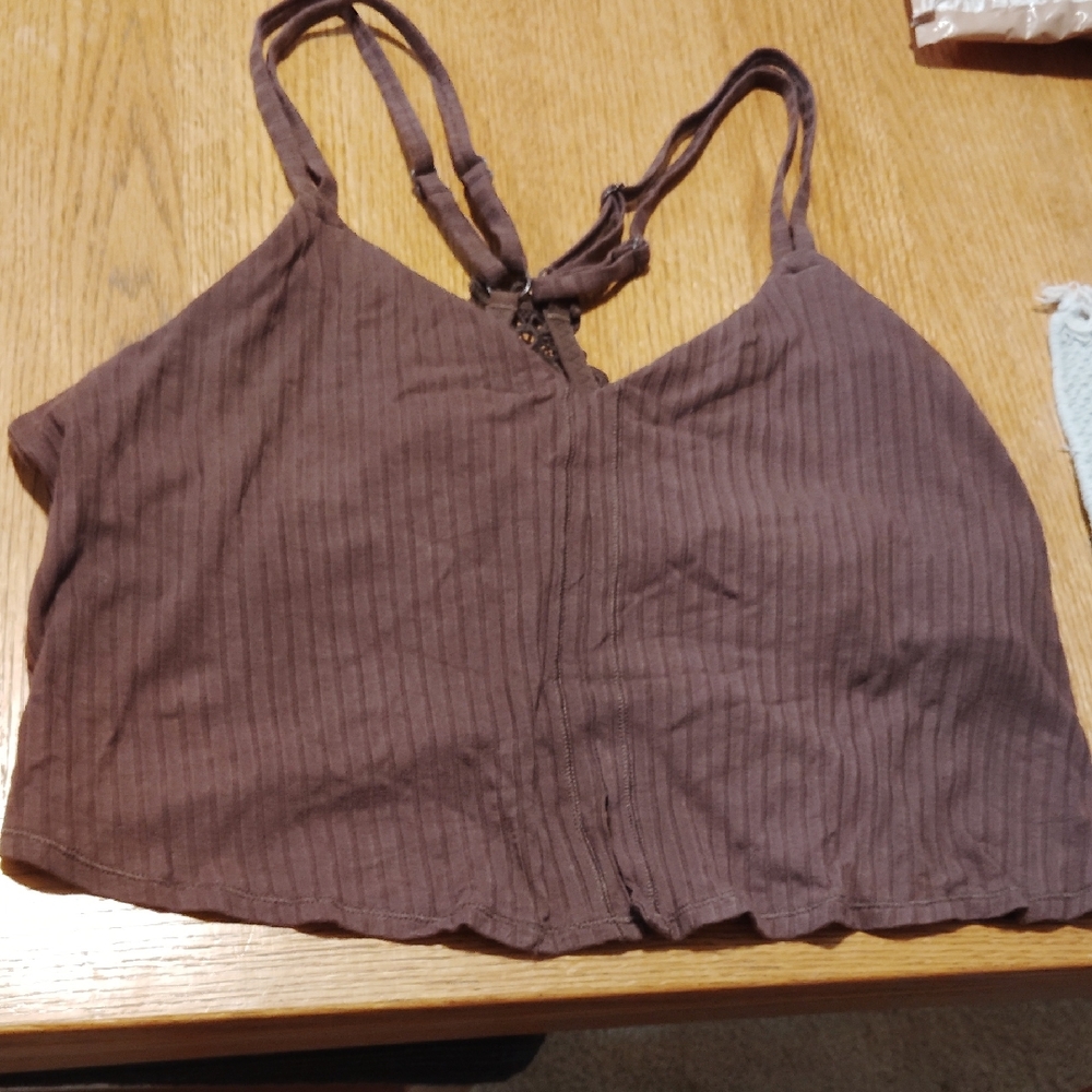 Aerie Ribbed Mauve Crop Top